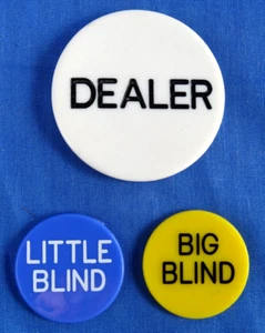 Botones Poker Distribuidor - Ciega Grande y Pequeña Lote de 3 botones - Imagen 1 de 6