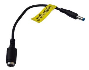 NEU DC Power 7,4 mm Buchse auf 4,5 mm Stecker Adapter kurzes Kabel für HP Laptop - Bild 1 von 3