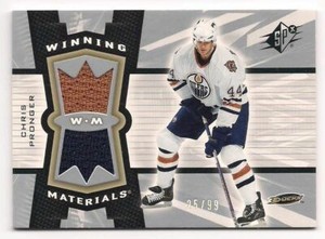 Chris Pronger 06-07 UD SPx Winning Materials Dual Game Used Jersey Silver /99
