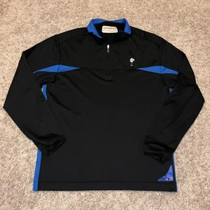 Nike Jacket Adult Small Black Blue Golf Golfer 1/4 Zip Pullover Athletic Mens U5 - Picture 1 of 16
