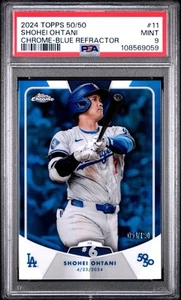 👑 2024 Topps SHOHEI OHTANI 50/50 SHOHEI OHTANI HR #6 AZUL Paralelo /150 🔵 PSA - Imagen 1 de 3