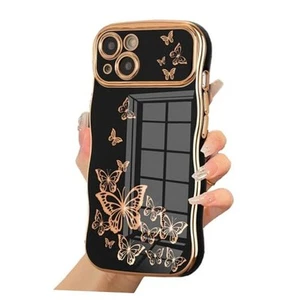for iPhone 15 Plus Case for Girl Women, Cute Curly Wave Frame with Luxury - Picture 1 of 7