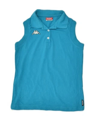 KAPPA Womens Sleeveless Polo Shirt UK 12 Medium Blue Cotton AQ01 - Image 1 of 3