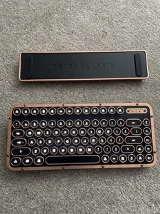 Azio Retro Keyboard Artisan Bluetooth Wireless/USB Wired Vintage MK-RCK-L-03-US - Picture 1 of 10