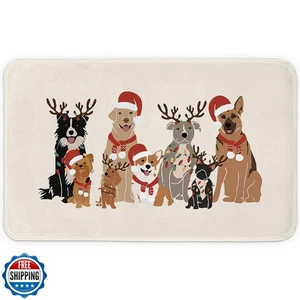 ETYZE Christmas Door Mats Welcome Mat Front Door Mats, Dog Doorma - Picture 1 of 5