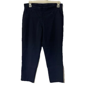 Pantalone donna Ruby Rd taglia 16W blu navy pull on gamba dritta elasticizzato W 34” L28” - Foto 1 di 6