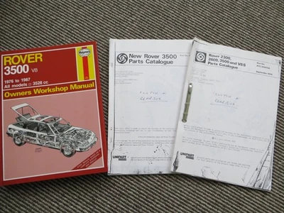 Rover SD1 3500 V8 1976-1987 Haynes Workshop Manual & 2 Parts Manual Print Outs - Image 1 of 3