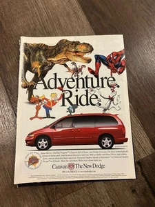 DODGE CARAVAN 8 X 11" Ad Photo Poster Automobile Red ROCKY & BULLWINKLE + - Picture 1 of 1