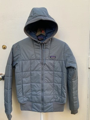PATAGONIA Men's Box Quilted Hoodie Puffer Plume Grey Jacket Size XS - Image 1 of 4