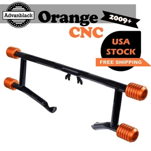 Barra de choque de dos pasos con clavija delantera naranja CNC ProTek para 09+ Harley Touring - Imagen 1 de 7