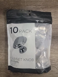 10 Stück Schrank Knopf Set Satin Nickel Mittelmontage mit Schrauben - Bild 1 von 2