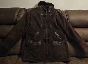 J. Percy for MARVIN RICHARDS Brown Suede Faux Fur Lined Parka Women's Sz L - Picture 1 of 21