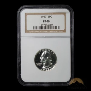 1957 Washington Proof Silver Quarter 25C - NGC PF69 - Philadelphia - Picture 1 of 2