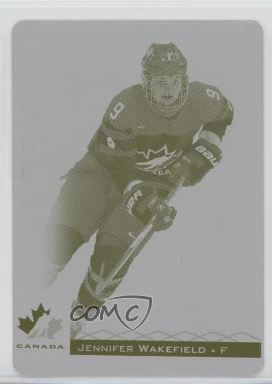 2017 Team Canada Juniors Printing Plate Yellow 1/1 Jennifer Wakefield #18 a2w - Image 1 of 3