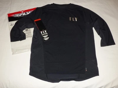 New FLY RACING Ripa 3/4 Sleeve BLACK Jersey Pro Fit NIP Adult Medium Bicycle - Image 1 of 4