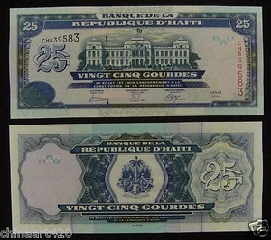 Haiti Paper Money 25 Gourdes 2006 UNC - Picture 1 of 1