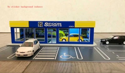 1/64 Diorama Car Garage Model City Street Car Showroom Scene Model DIY Assembly - Image 1 of 4