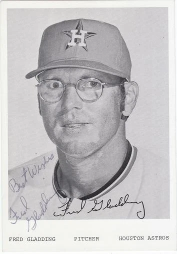 FRED GLADDING Autographed Signed team issued postcard Houston Astros COA - Image 1 of 1