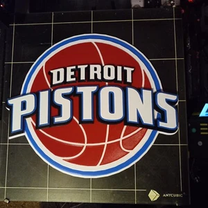 NBA Detroit Pistons 3D Logo 12 Inch 3D PRINTED - Picture 1 of 6