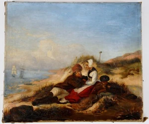 Dipinto olio soldato dell'esercito napoleonico saluta - XIX secolo - Foto 1 di 5