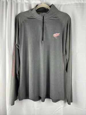 NHL Detroit Red Wings 1/4 Zip Red Long Sleeve Pull Over Shirt Size XL Hockeytown - Image 1 of 4