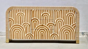 Bone Inlay Sideboard Curved - Boho Almond Arch - Picture 1 of 15
