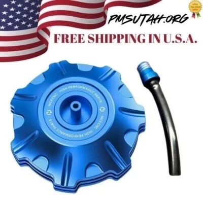 CNC Gas Cap 2016–2026 Yamaha YZ250X YZ 250X Fuel Petrol Tank Lid Blue Aluminum - Image 1 of 4