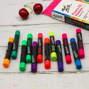 NEW 12pc Fluoro Oil Pastel Mont Marte Signature Pastels Arts Craft - Bild 1 von 5