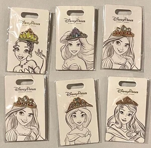 YOU CHOOSE Disney Parks Princess Tiara Official Trading Pin SEALED - Picture 1 of 15