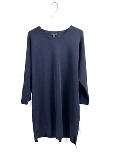 J. Dunkelblaues Pulloverkleid mit Rundhalsausschnitt Neu mit Etikett XL  - Bild 1 von 9