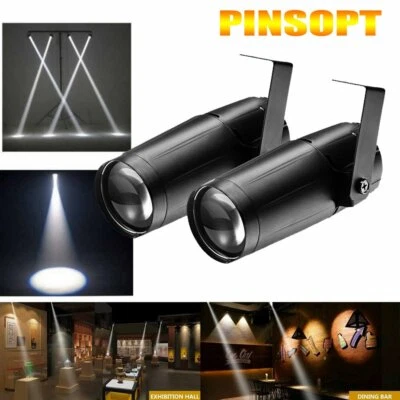 2x LED Pinspot Punktstrahler Spot Weiß Licht DJ Bühnenlicht Party Disco Show EU - Bild 1 von 4
