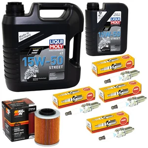5L Öl Set für Aprilia ETV 1000 Caponord 2001-2009 Inspektion Ölfilter Zündkerzen - Bild 1 von 6