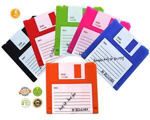 Floppy Silicone Disk Coasters Set of 6,Durable Heat Resistant Non,Slip Protec...