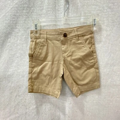 Old Navy Bermuda Short Boys 6 Beige 24x6 Uniform Khaki Stretch Adjustable Waist - Image 1 of 4