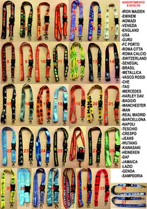 10 CORDINO LACCETTO PORTACHIAVI DA COLLO ASSORTITI portachiavi badge id card - Foto 1 di 1