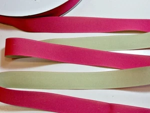 Shock Pink Celadon Green Grosgrain Ribbon 7/8 inch wide x 10 yards Dual Tone B50 - Picture 1 of 3