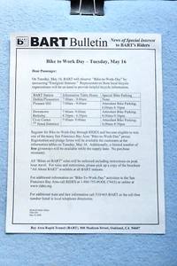 BART Bulletin - May 10, 2000 - Bike To Work Day - Picture 1 of 1