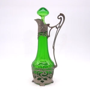 ART NOUVEAU WMF TALL CLARET JUG MOSS GREEN CIRCA 1905 TRULY BEAUTIFUL-INVESTMENT - Picture 1 of 12