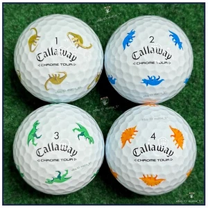 (4) NEW Callaway Chrome Tour TRUVIS - DINOSAURS Golf Balls - One of Each Design - Picture 1 of 2