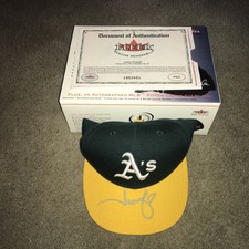 2001 FLEER LEGACY Jason Giambi AUTO AUTOGRAPH SIGNED Oakland A’s FITTED HAT COA