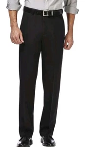 Haggar Vestito Pantalone Uomo 40x32 Vestibilità Classica Premium Vita Espandibile Nero Senza Ferro - Foto 1 di 12