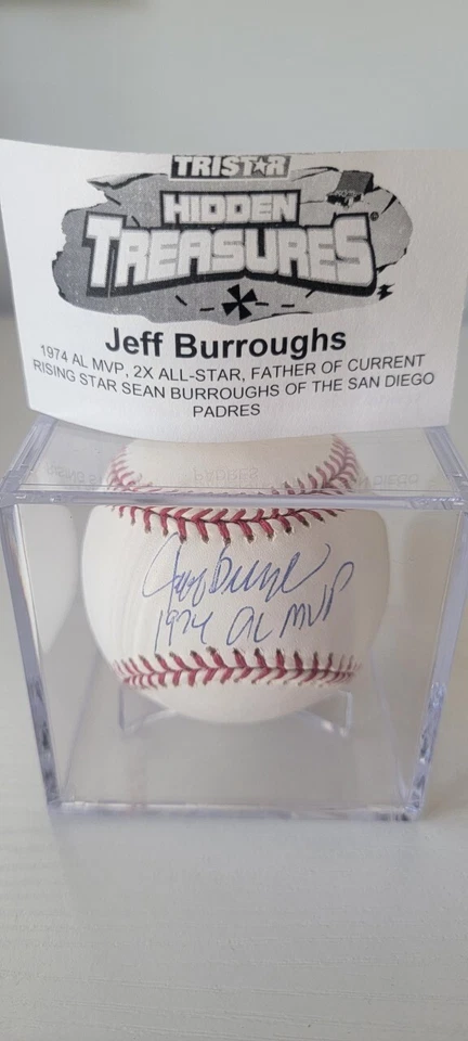 Бейсбольный мяч с автографом Джеффа Берроуза из TRISTAR OML AL MVP 1974 - Изображение 1 из 1