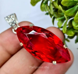 Best Quality 66+ Ct Red Topaz German Silver Solitaire Marquise Cut Gemstone - Picture 1 of 5