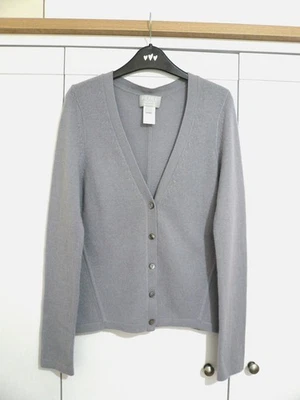 PURE Collection 100% Cashmere Grey V neck Cardigan UK10 - Image 1 of 4