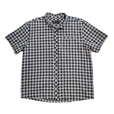 Smartwool Mens Merino Wool Blend Camp Shirt Size XL Short Sleeve Gray Blue Plaid - Image 1 of 4
