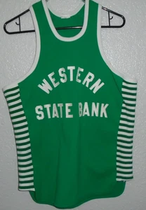 vintage 1970s game used green basketball jersey Large (med) - Bild 1 von 2