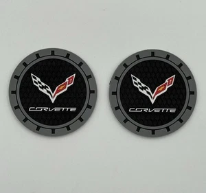 Juego de posavasos personalizados de silicona Corvette 2-Pk para portavasos coche - Nuevo sin usar - Imagen 1 de 3