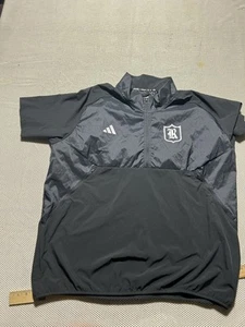 Adidas player issued black short sleeve coaching baseball 2XL windbreaker - Picture 1 of 5