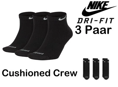 Nike 3 Paar Quarter Dri-Fit Everyday Tennissocken Ankle Cushioned Crew SX7667 - Bild 1 von 4