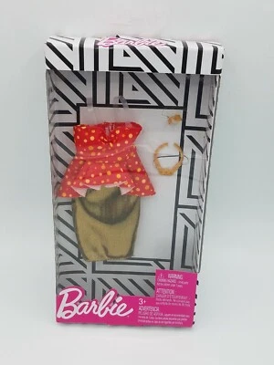 Barbie Moda Conjunto Pack Rojo Dorado Vestido Accesorios Muñeca Ropa Nuevo Foto 1 de 4